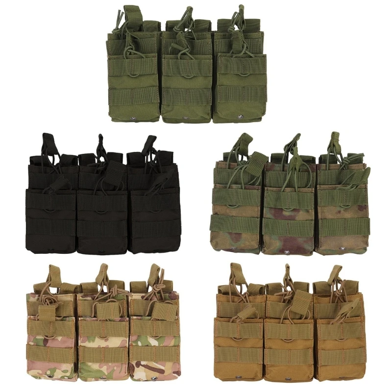 

B36F Hunting Vest Accessories Tactic Magazine Triple Stacker Tactic Open Top Triple Handgun Magazine Holder Clip