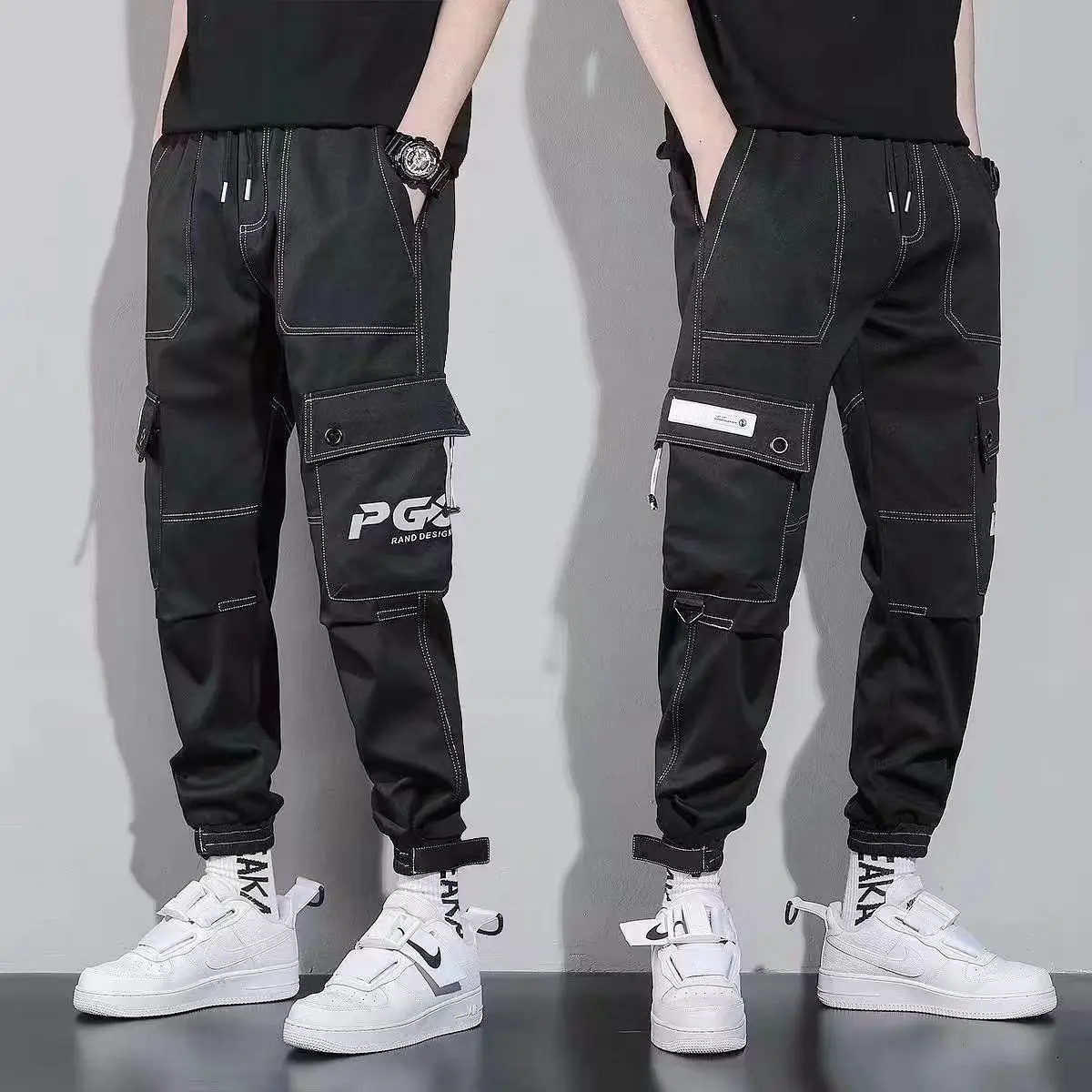 

Мужские брюки 2022, модные корейские Джоггеры в стиле Харадзюку, брюки, уличная одежда, брюки-карго, мужская повседневная одежда, мужские брюки с эластичным поясом