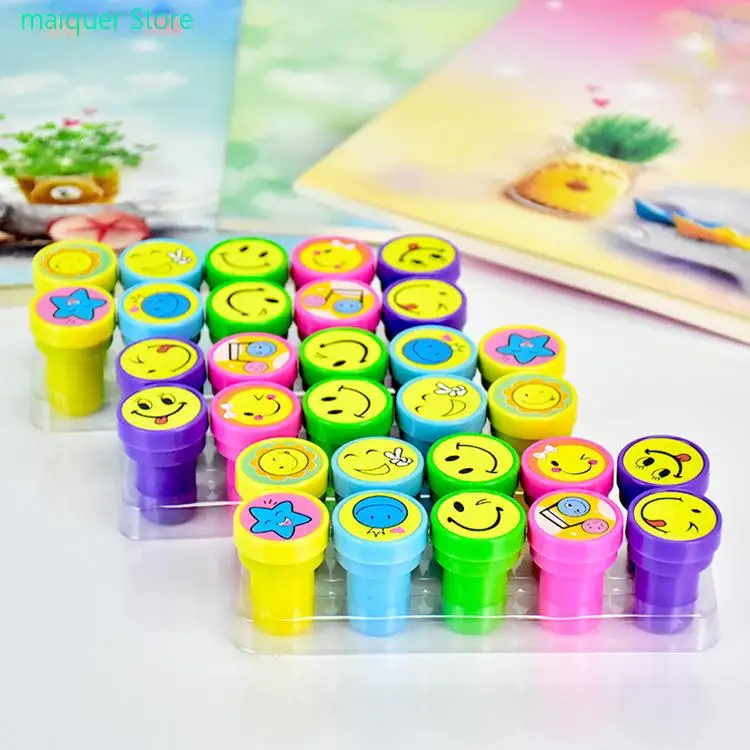 

Cute Encouraging Students Reward Children Self Inking Cute Cartoon Reviews Children's Seal Small Seals Rubber Circular Stamps