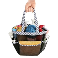 8 pocket shower basket mesh tote hanging storage bag quick dry travel kit double handles bath toiletry organizer bag