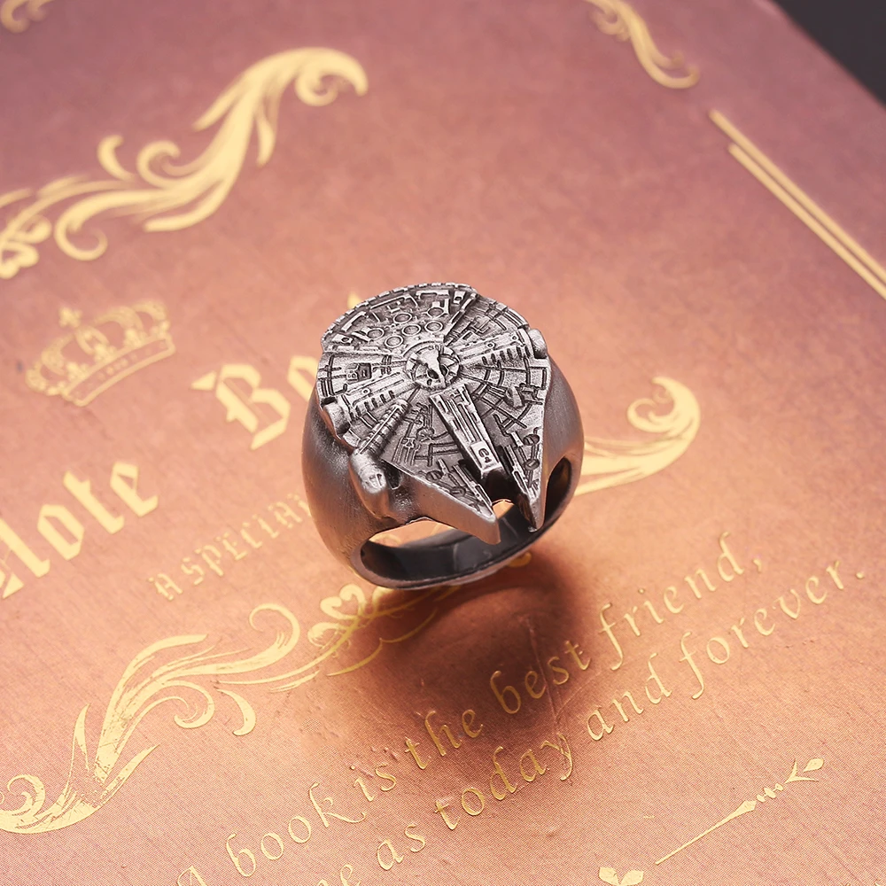 Wholesale Star Wars Ring Millennium Falcon Metal Alloy Figure Rings For Women Men Gifts Size 8-13 Move Jewelry Anillo Anel