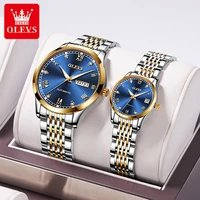 olevs full automatic stainless steel strap couple wristwatch automatic mechanical waterproof fashion watch for couple luminous