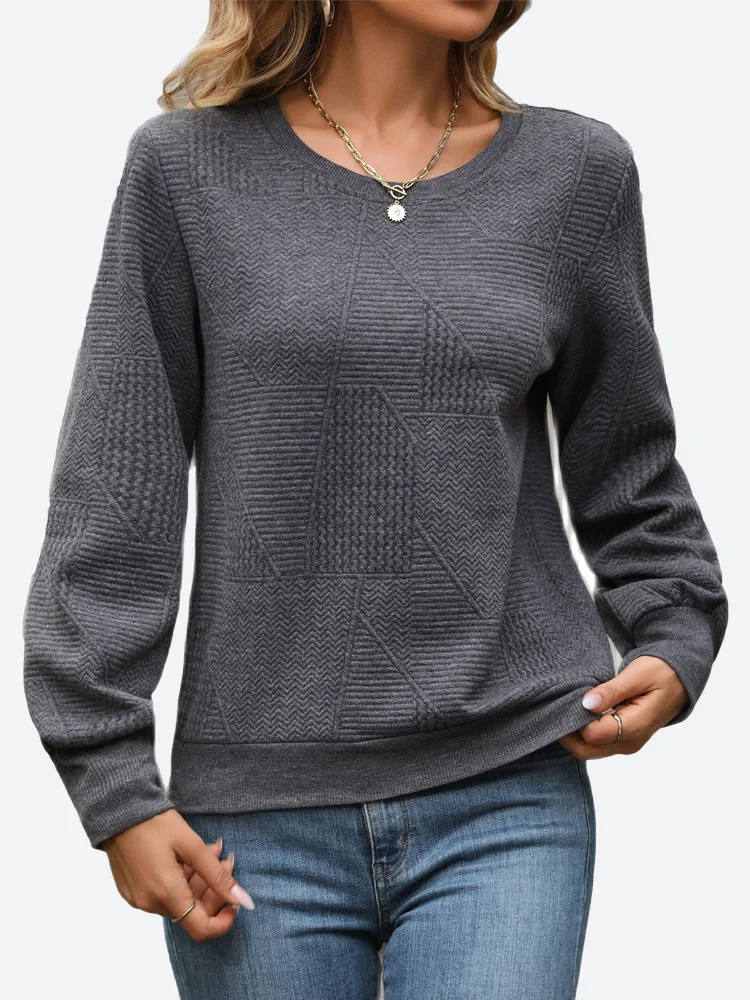 

Benuynffy Womens Fashion Fall Crewneck Sweatshirts 2023 Female Casual Solid Round Neck Long Sleeve Sweatshirt Tops Pullovers