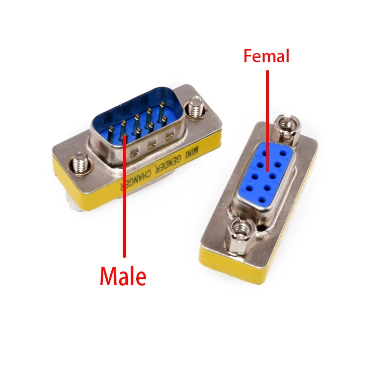 

1PCS DB9 9Pin/ Female To Female/ Female To Male/ Male To Male/ Mini Gender Changer Adapter RS232 Serial Connector