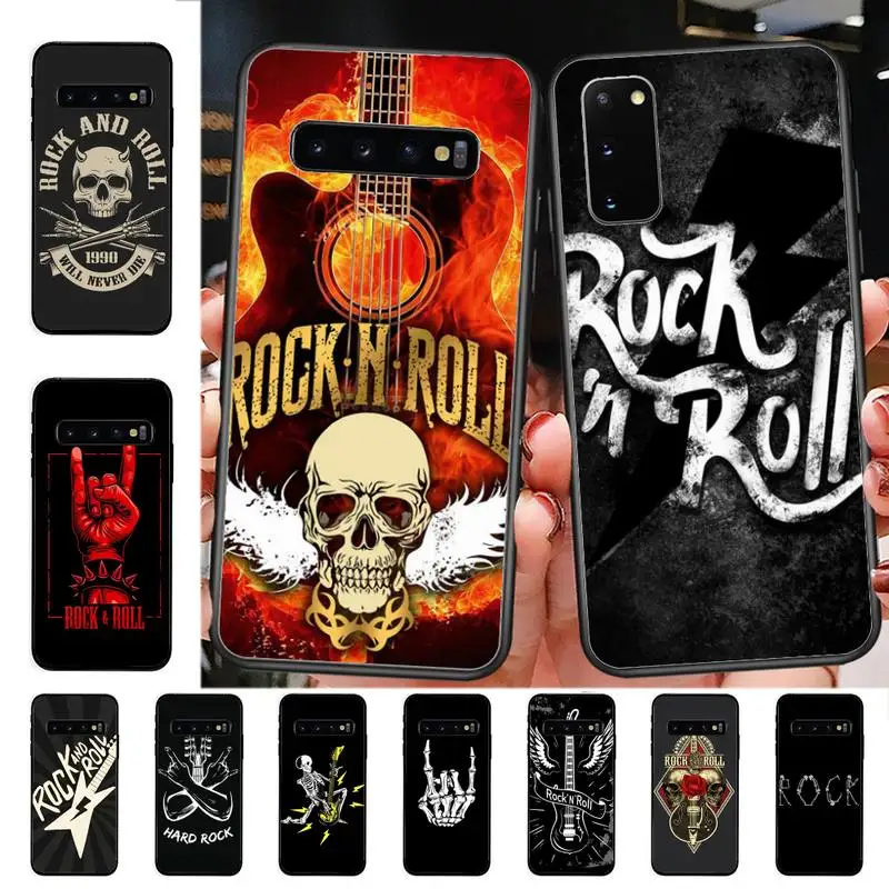 

MaiYaCa Rock Roll Skull Phone Case For Samsung S 9 10 20 21 22 23 30 23plus lite Ultra FE S10lite Fundas
