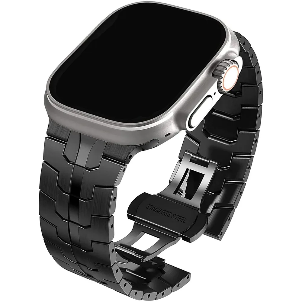 Фото Ремешок из нержавеющей стали для Apple Watch Ultra 3, ремешок 49 мм, 46 мм, 44 мм, 42 мм, 41 мм, 40 мм, металлический браслет для iWatch 11 10 9 8 7 6 5 4 SE №2