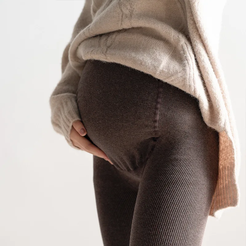 Vertical Stripe Autumn Winter High Elastic Leggings Maternity Plus Size Pregnancy Pantyhose Women Thicken Tights Stockings