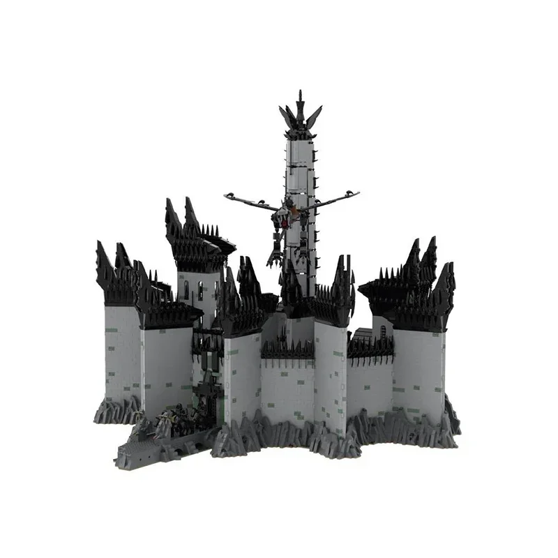 Castle Bricks Волшебные кольца Moc Строительные блоки Сцена фильма UCS Minas Morgul Модель DIY
