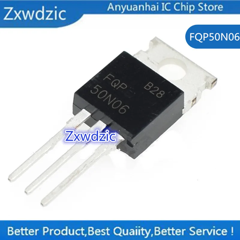 

10pcs New Original FQP50N06 50N06 TO-220 FET 60V50A NPN Channel Transistor