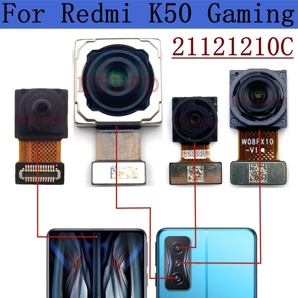 

Задняя камера для Xiaomi Redmi K50 Gaming 21121210C оригинальная фронтальная широкая селфи ультраширокая макро основная фронтальная камера запасная гибкая