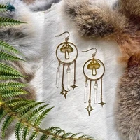 new fashion mushroom earrings natural quartz irregular white clear crystal earrings celestial jewelry boho earrings