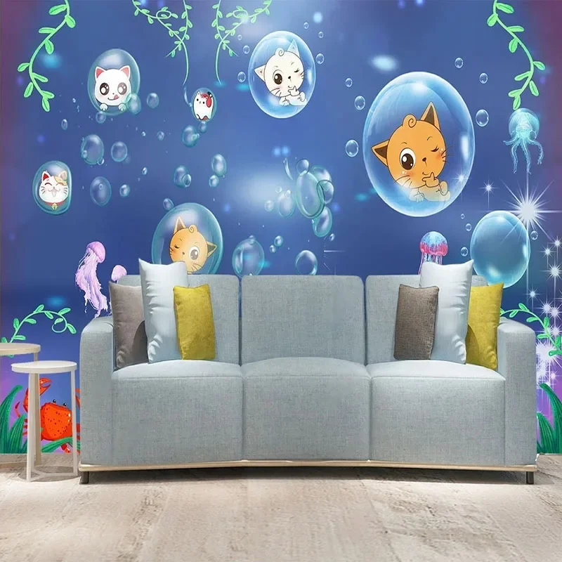 

Пользовательские 3D Papel де Parede Современный мультяшный Кот детская комната фон Настенные обои для стен спальни домашний декор Tapety Art