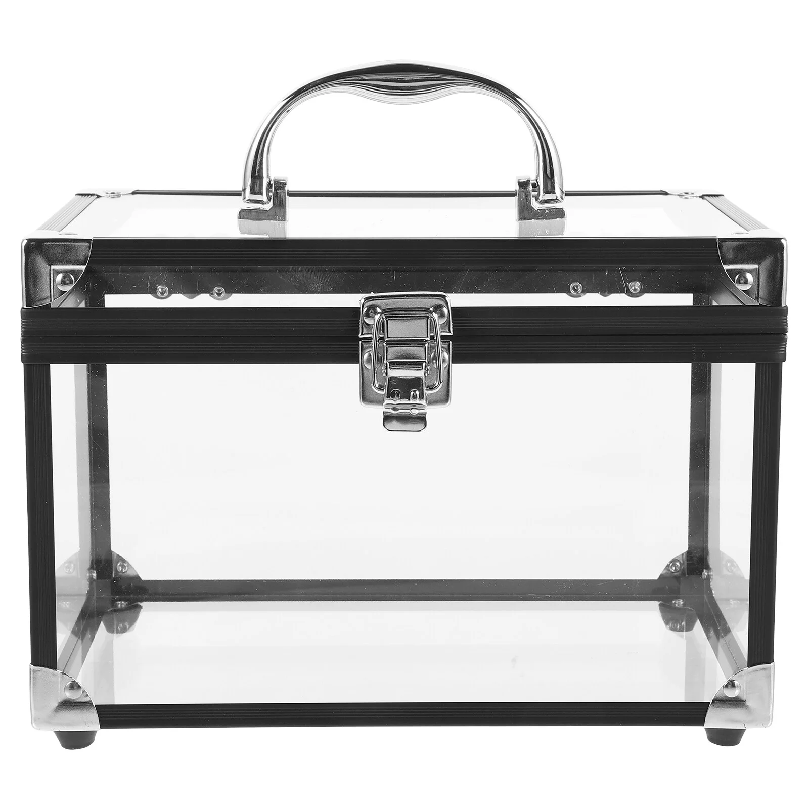 

Jewelry Box Acrylic Storage Organizer CD Case Dvd Bins Lids Clear Container Lock Cover Office