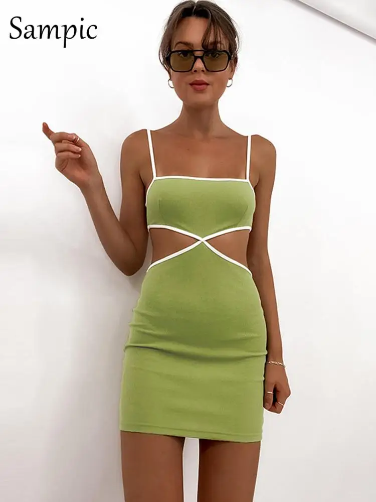 

Женское ажурное мини-платье без рукавов, с открытой спиной