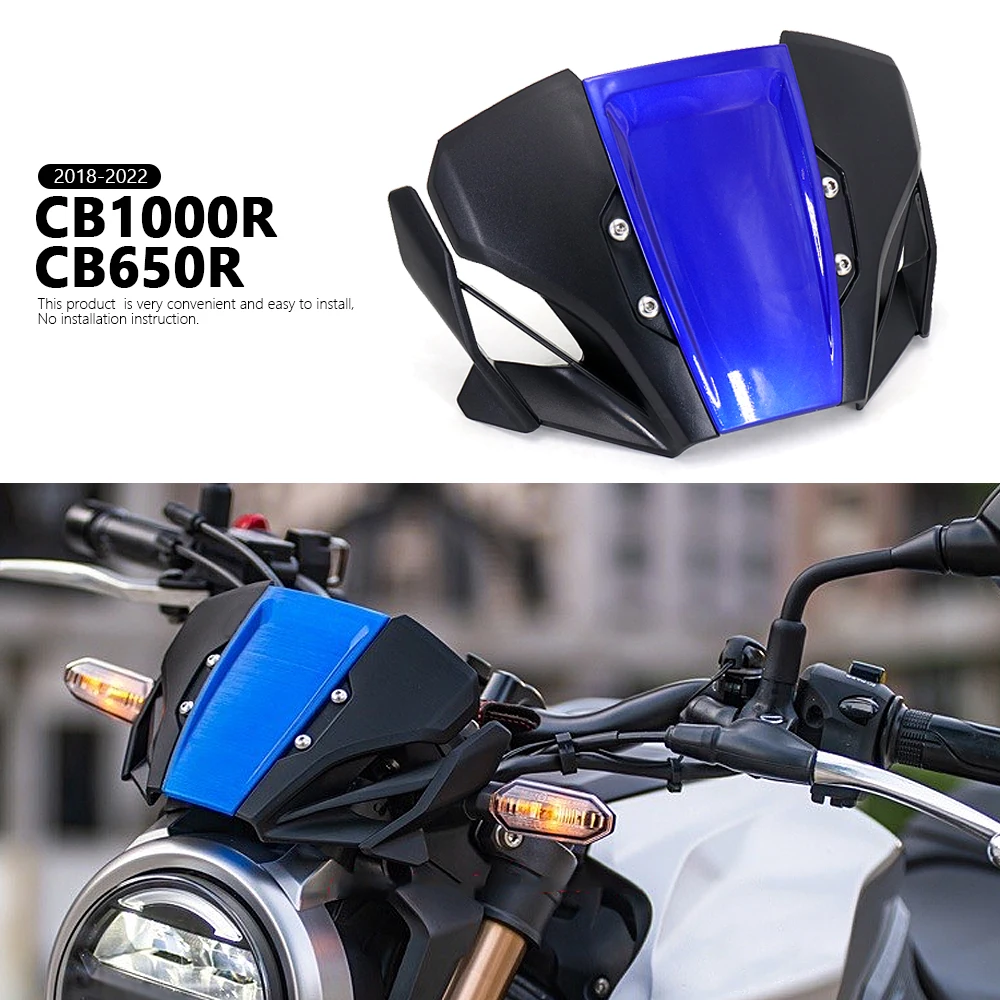 

New Motorcycle CB 650 1000 R Windshield Windscreen Visor Wind Screen Deflector Kit For Honda CB650R 2019-2022 CB1000R 2018-2020