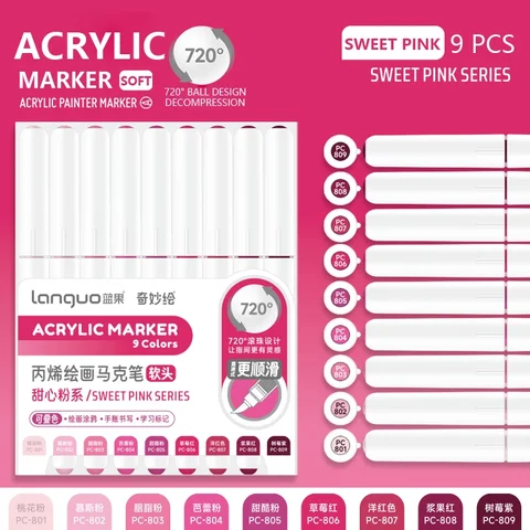 9 цветов/набор акриловых красок, художественный маркер, ручки для рисования граффити «сделай сам», для ноутбука, дневника, письма, живописи, канцелярские принадлежности