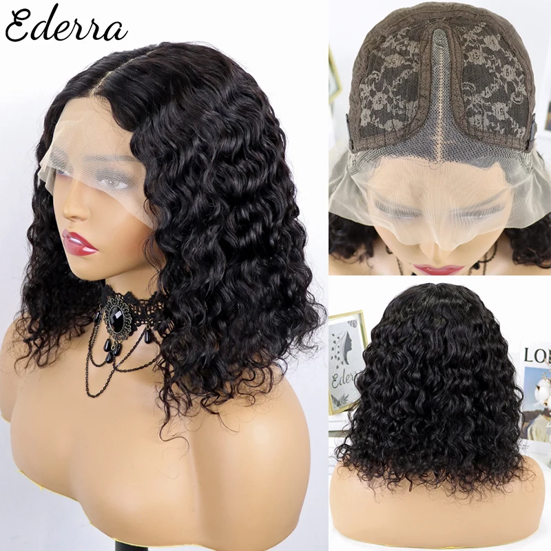 

Short Curly Bob Wig Wet And Wavy Water Wave Bob Wig Brazilian Lace Front Human Hair Wigs For Women 13x1 Frontal Wig Lace Wig
