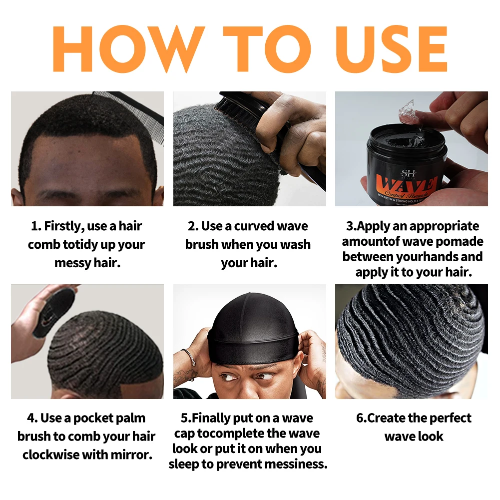 3,53 унции Biotin Waves Control Pomade для мужчин Sevich Sport Strong Hold Wave Гель для волос с кистью Волнистые волосы Масло Шампунь Кондиционер (art.: 3920cbadcd6cd) - 3920cbadcd6cd