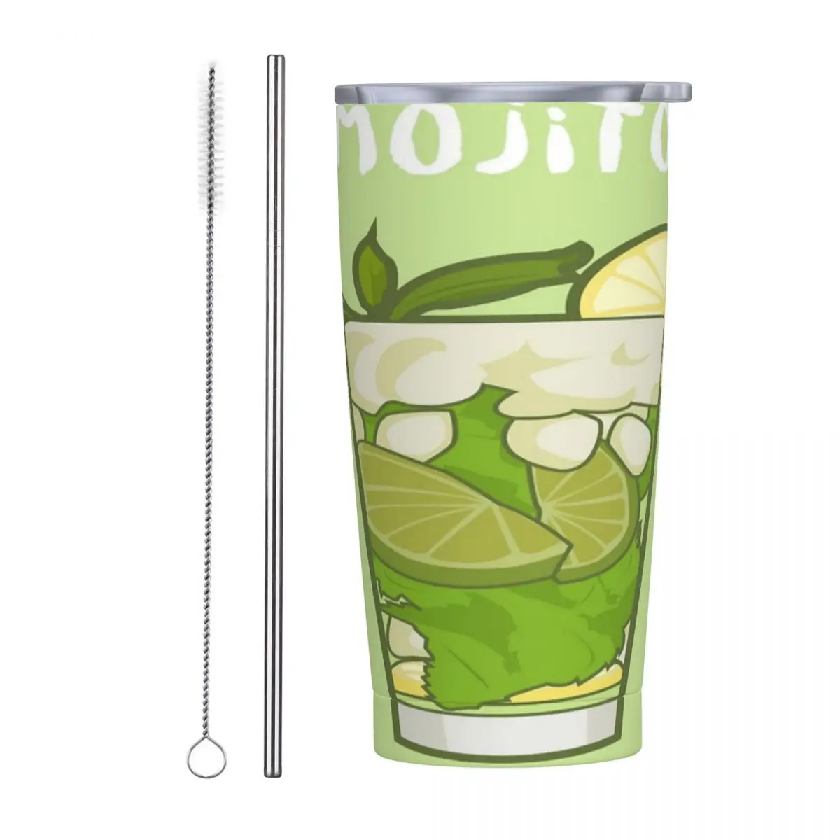 

Mojito (typo) Stainless Steel Mug Environmentally Friendly easy to use With straw brush Reusable