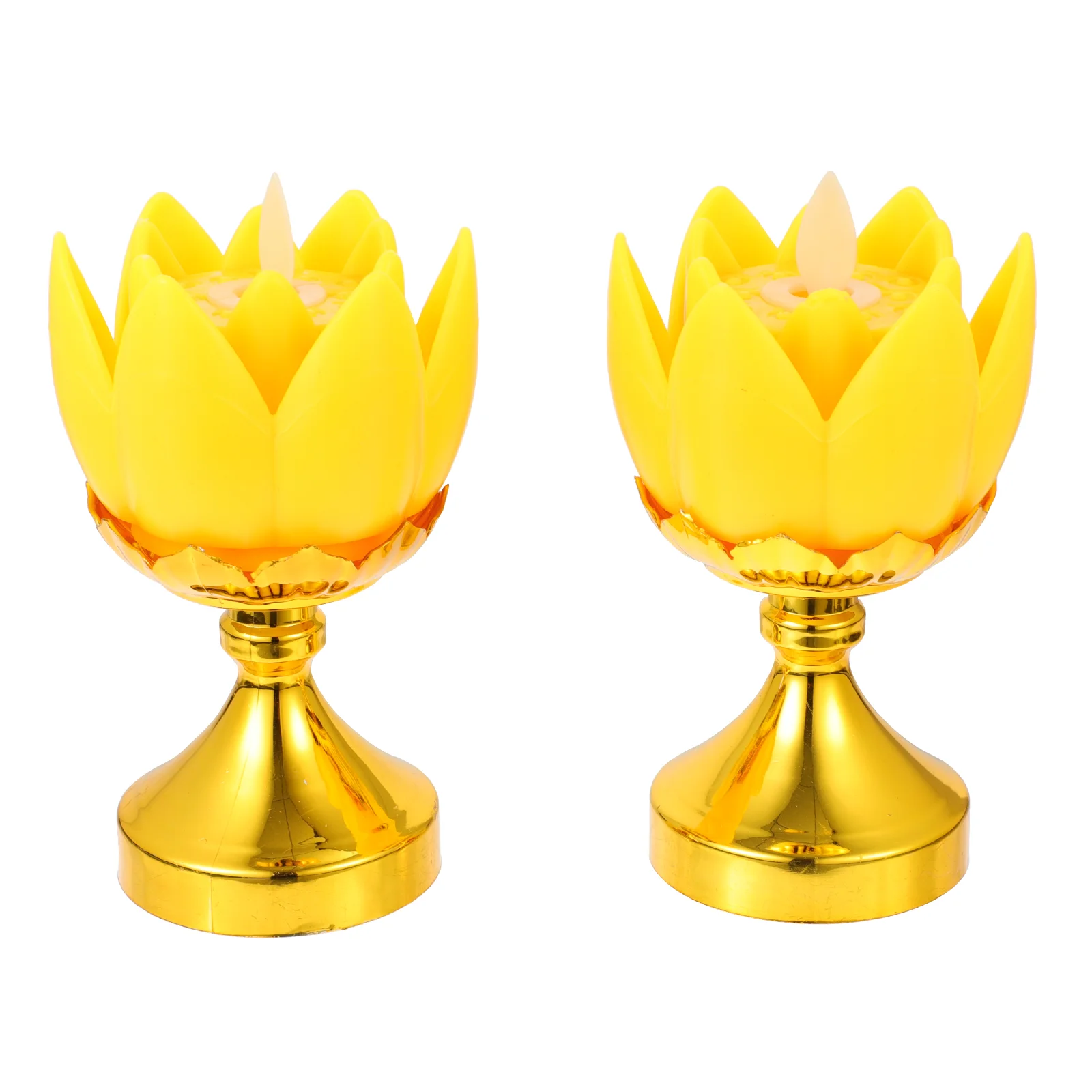 

2pcs Electronic Lotus Lamps Tabletop Lotus Electronic Lights Lotus Lamp Adornments