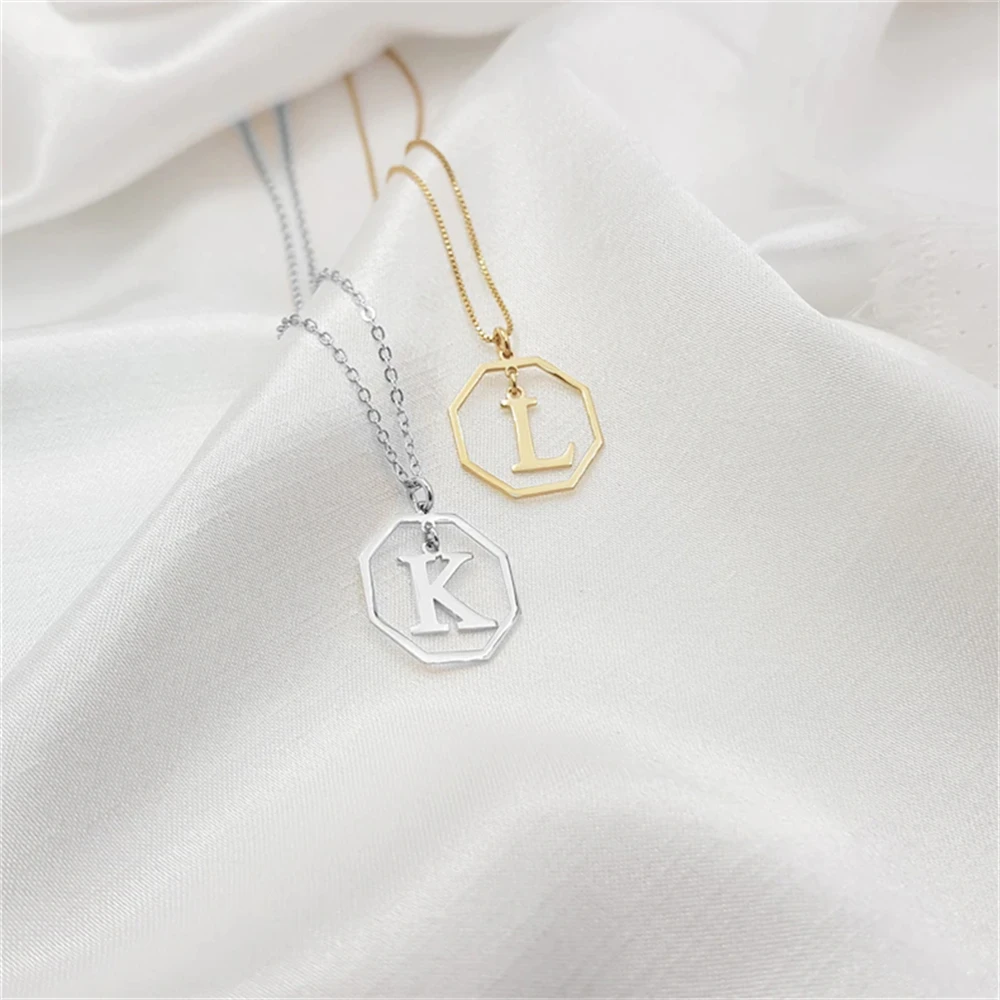

Men's Custom Simple A-Z 26 Initial Necklace 100% Stainless Steel Personalized Jewelry Letters Gold Women Fashion Necklace Gift