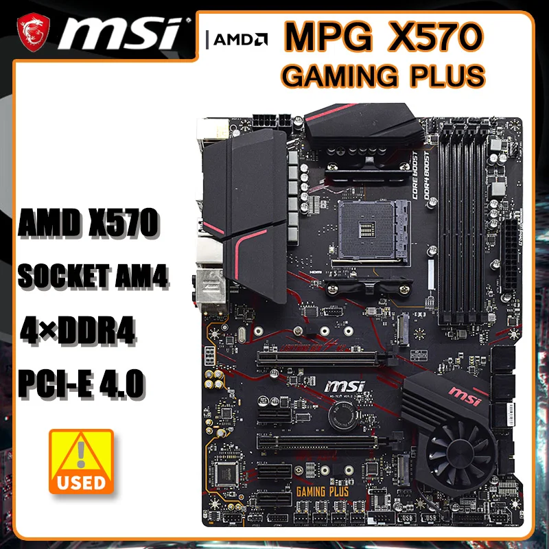 

AM4 X570 MotherboardFor RYZEN 5 5600G cpus For MSI MPG X570 GAMING PLUS Motherboard AM4 DDR4 SATA III M.2 USB3.2 HDMI ATX
