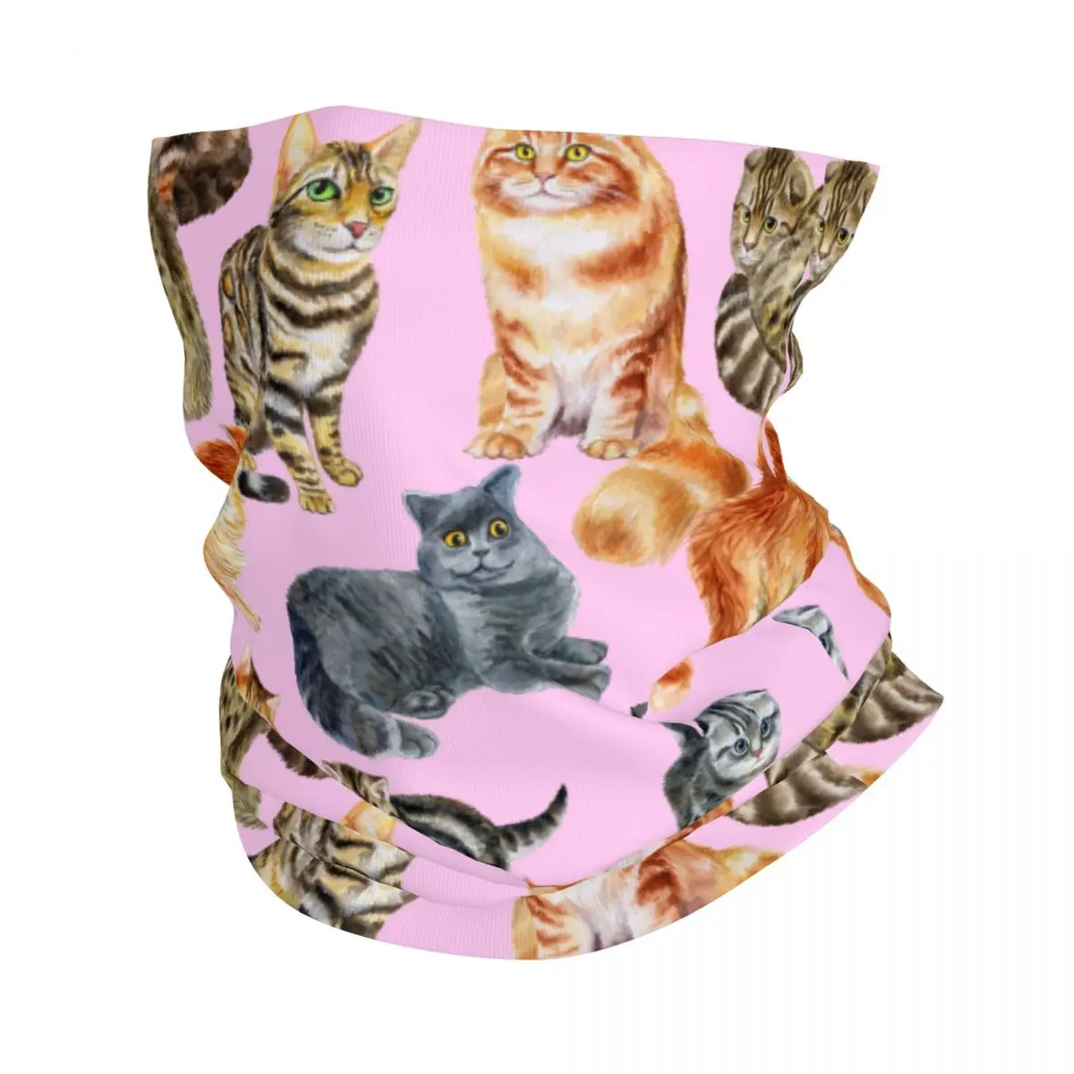 Милая Бандана с котом шея гетры принтом животных Балаклавы для домашних