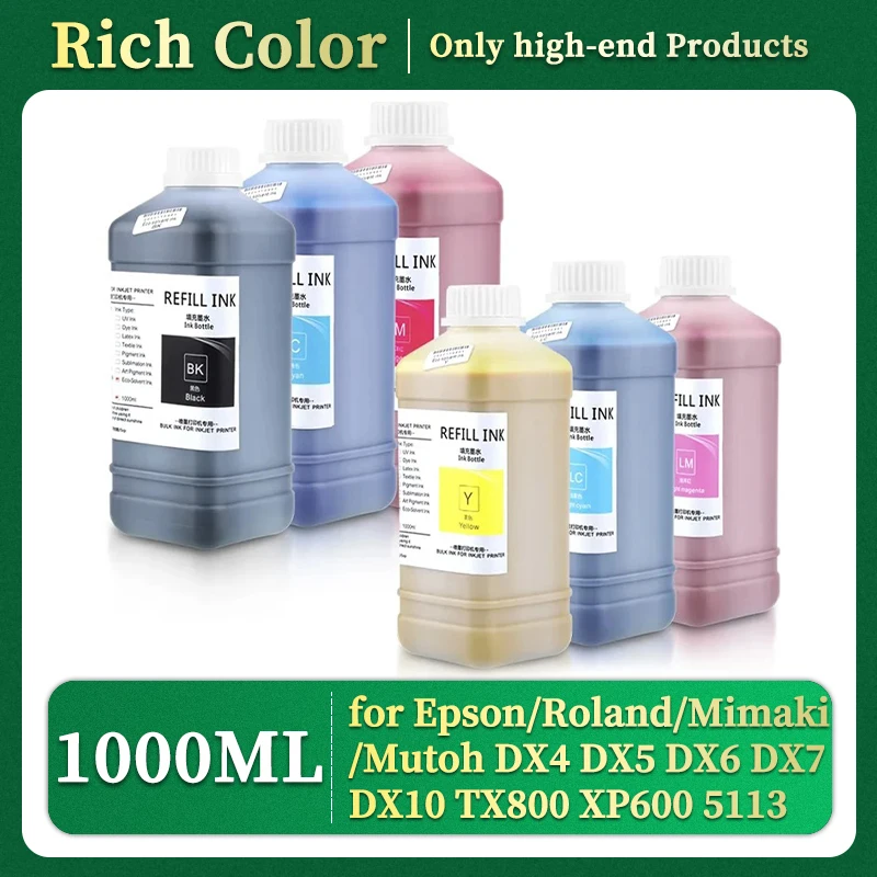 1000 мл эко-растворимые чернила для Epson Roland/Mimaki/Mutoh DX4 DX5 DX6 DX7 DX10 TX800 XP600 5113 4720 I3200