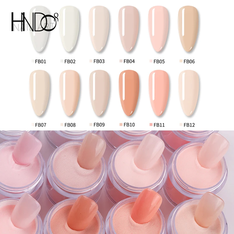

HNDO 12 цветов телесный розовый прозрачный акриловый порошок для дизайна ногтей украшение для профессионального маникюра резьба дизайн пигме...