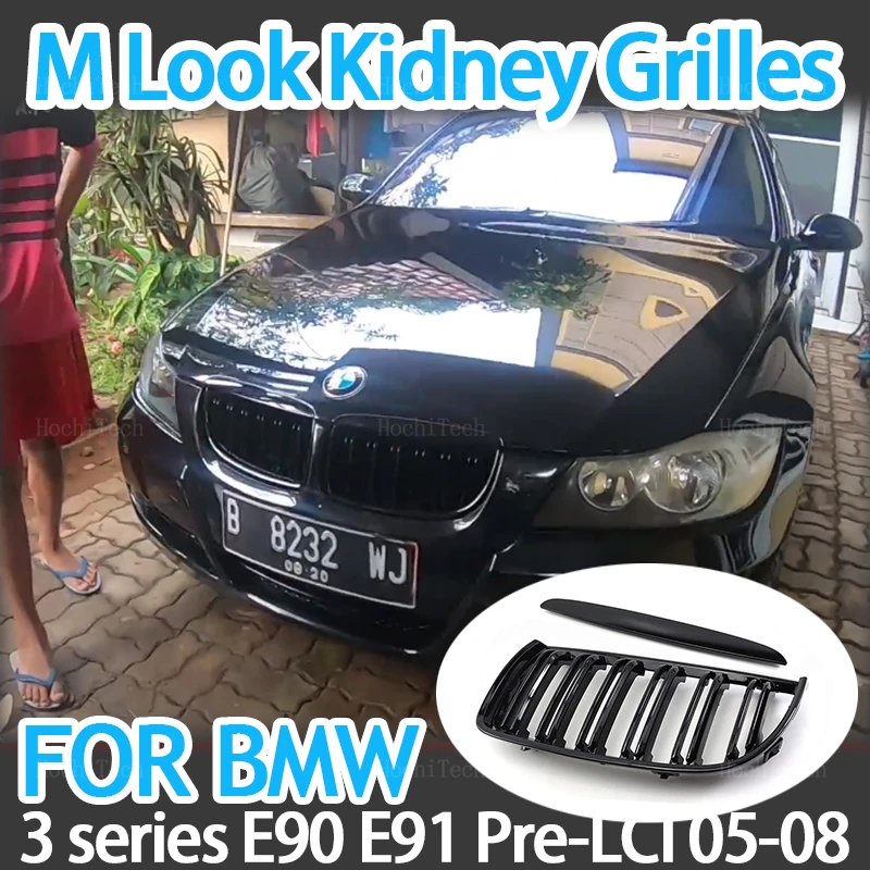 

High Quality ABS Car Styling Front Kidney Grille Dual Slat Grille For BMW 3 Series E90 E91 2005-2008 320i 325i 325i 328i 330i