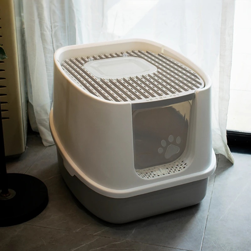 

Ejection Fully Enclosed Cat Bedpan Fully Enclosed Deodorization Splash Prevention Cat Bedpan Aseo Para Gatos Pet Products QF50CB