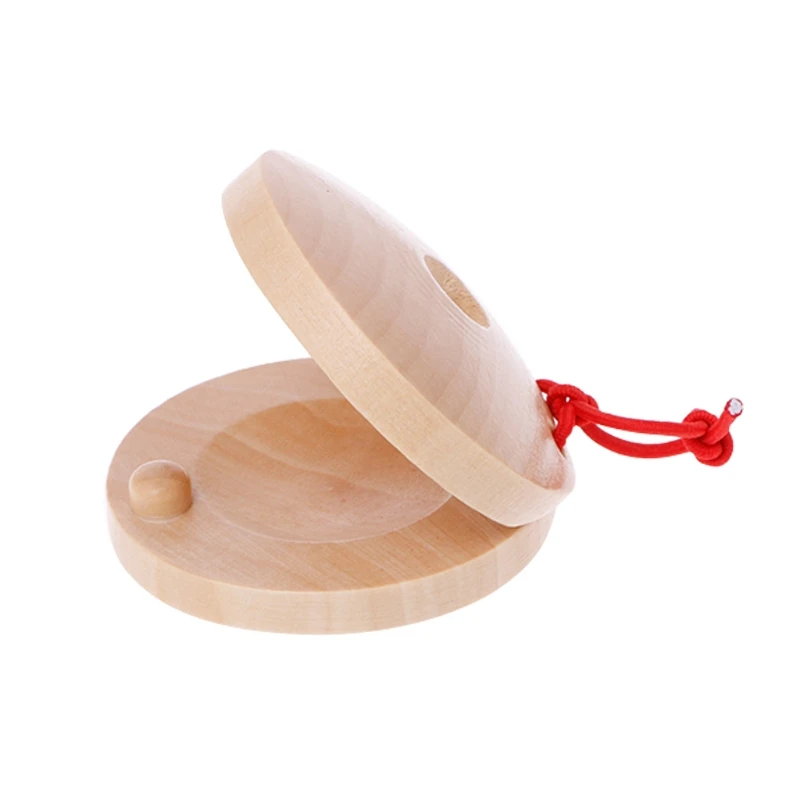

Wooden Castanets Percussion Flamenco Musical Instrument Kids Children Toys R66E