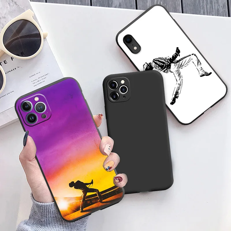 Чехол для Телефона iphone 16Plus XR XSMax 15 14 13 12 11 16 Pro Max Mini 7 8 Plus 15Pro QUEEN Band черный мягкий