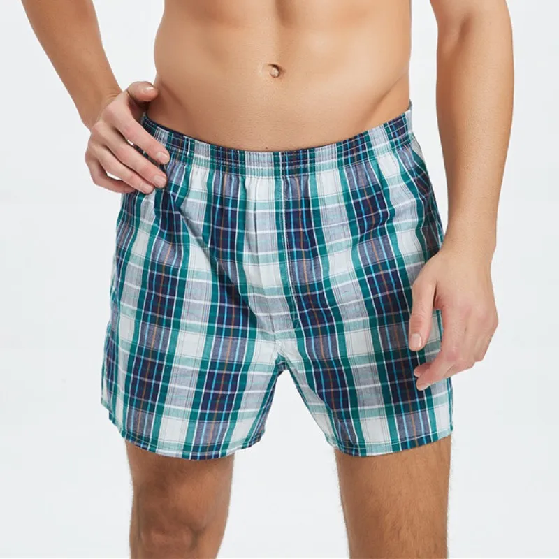 3pcs/lot Mens Underwear Men Boxers Shorts Casual Boxershorts Cotton Sleep Underpants Plaid Loose Arrow Panties Male Sexy Briefs
