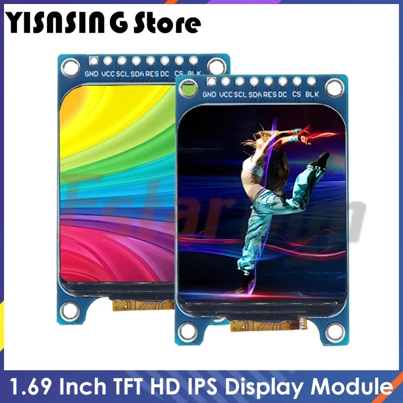 1.69 TFT LCD IPS Color Display Screen Module &quotST7789 Controller Driver Board SPI Interface 240*280 240x280