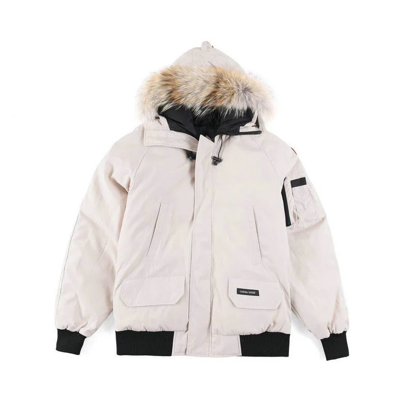 Winter Canada Style New 90 White Goose Down Couple Down Jacket Women Men's Loose Large Fur Collar Embroidered Coat Warm