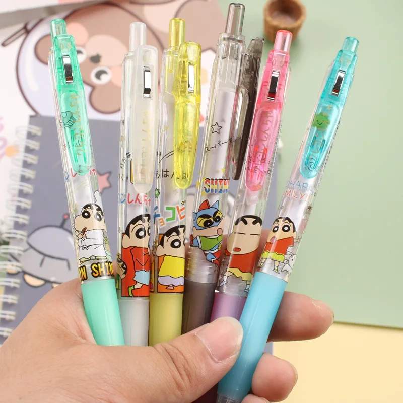 

Кавайная карандаш Shin-Chan, черная углеродная ручка, ручка с нажимом, симпатичная аниме гелевая ручка, тестовая ручка, Студенческая ученическа...