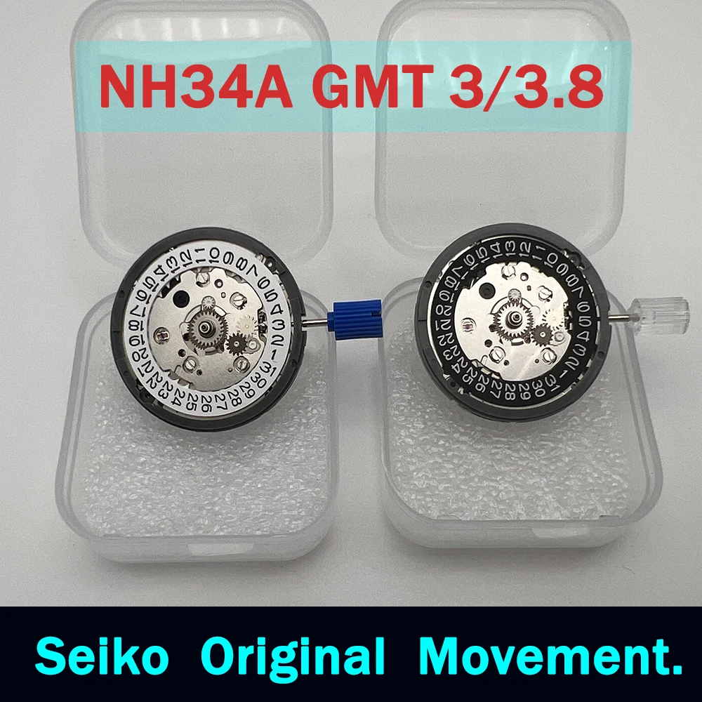 

Japan Seiko NH34A Mechanical Movement 4 Pointer GMT Date 3/3.8 Crown High Precision Automatic Movement