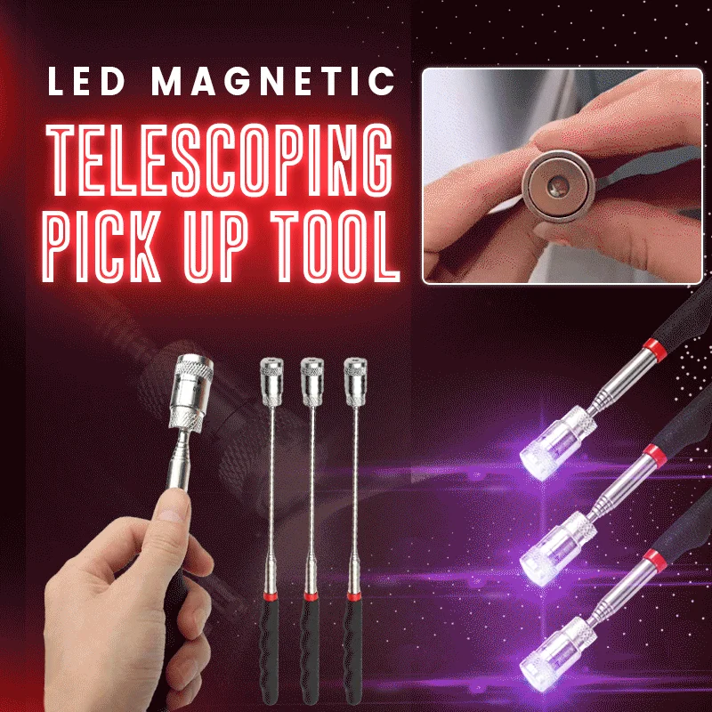 

LED Retractable Magnetic Pickup， Telescoping Flexible Extensible Led Flashlights,Perfect mechanical pick-up tools Lamp Light