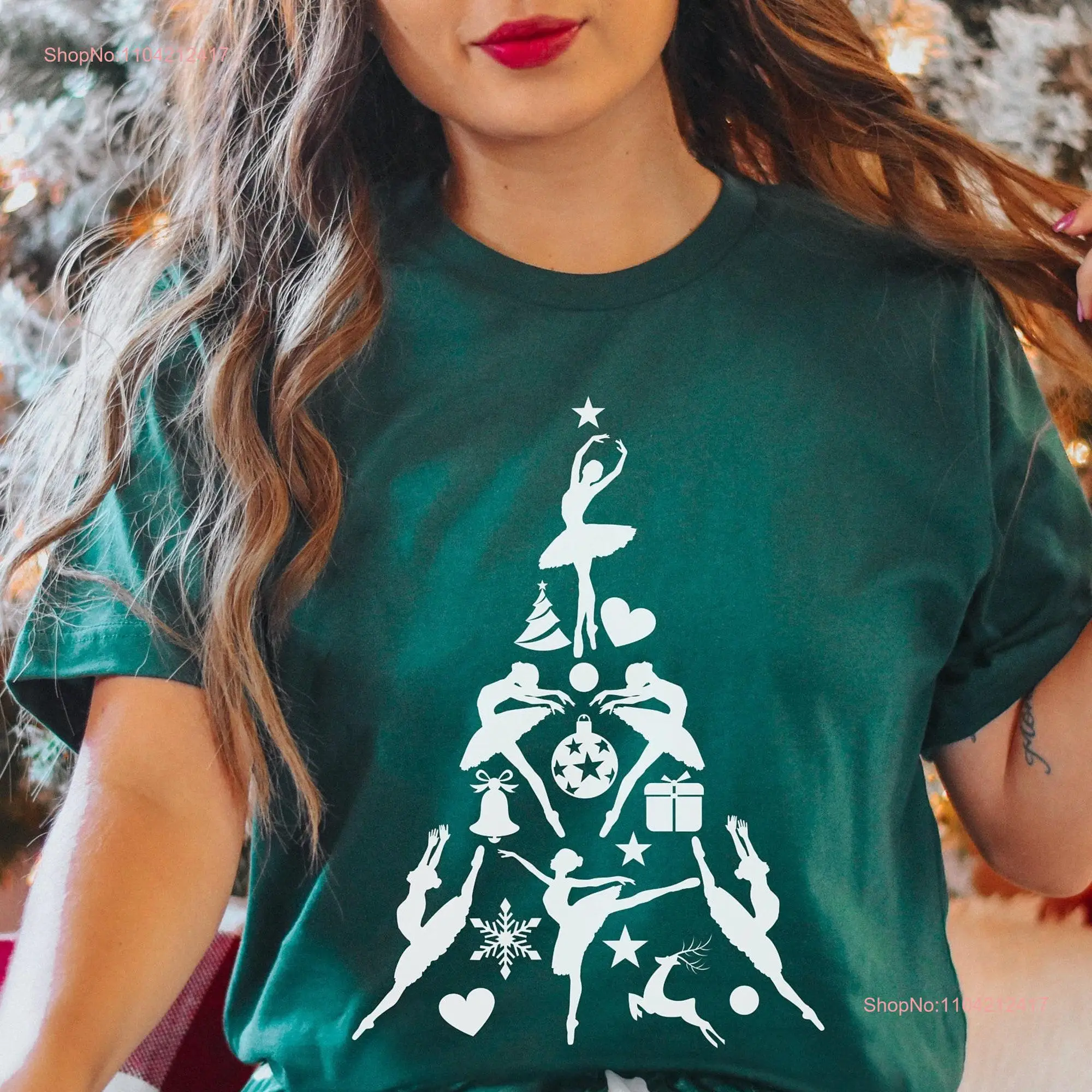 Рождественская футболка с балериной балетная танцовщица учитель танцев