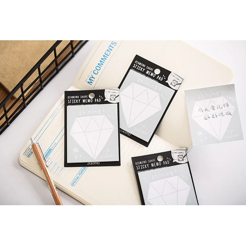 

4Packs Creative Diamond N Times Post Sticky Work Study Memo Schedule Plan Student Stationery Office Supply