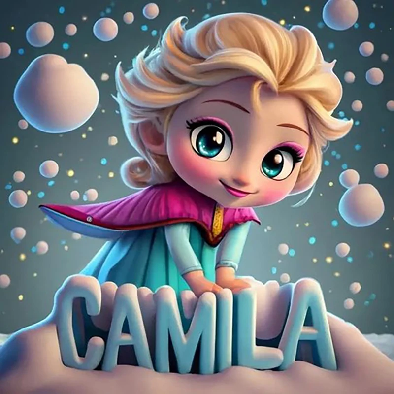 Набор Алмазной Живописи Принцессы Для Девочек Мультяшный Узор Льда И Цветов