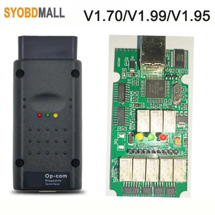 Диагностический инструмент Opcom V1.70/V1.95/V1.99, 2014 в, с чипом PIC18F458 FTDI FT232RQ, OBD, OBD2, для Opel Op Com, Can-шины, диагностический кабель