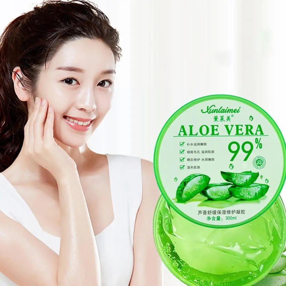 

300g 99% Aloe Vera Soothing Repair Gel Moisture Nourishing Acne Sunburn Lightens Scars Skin Remove Face Cream Care Cream Re M8H3