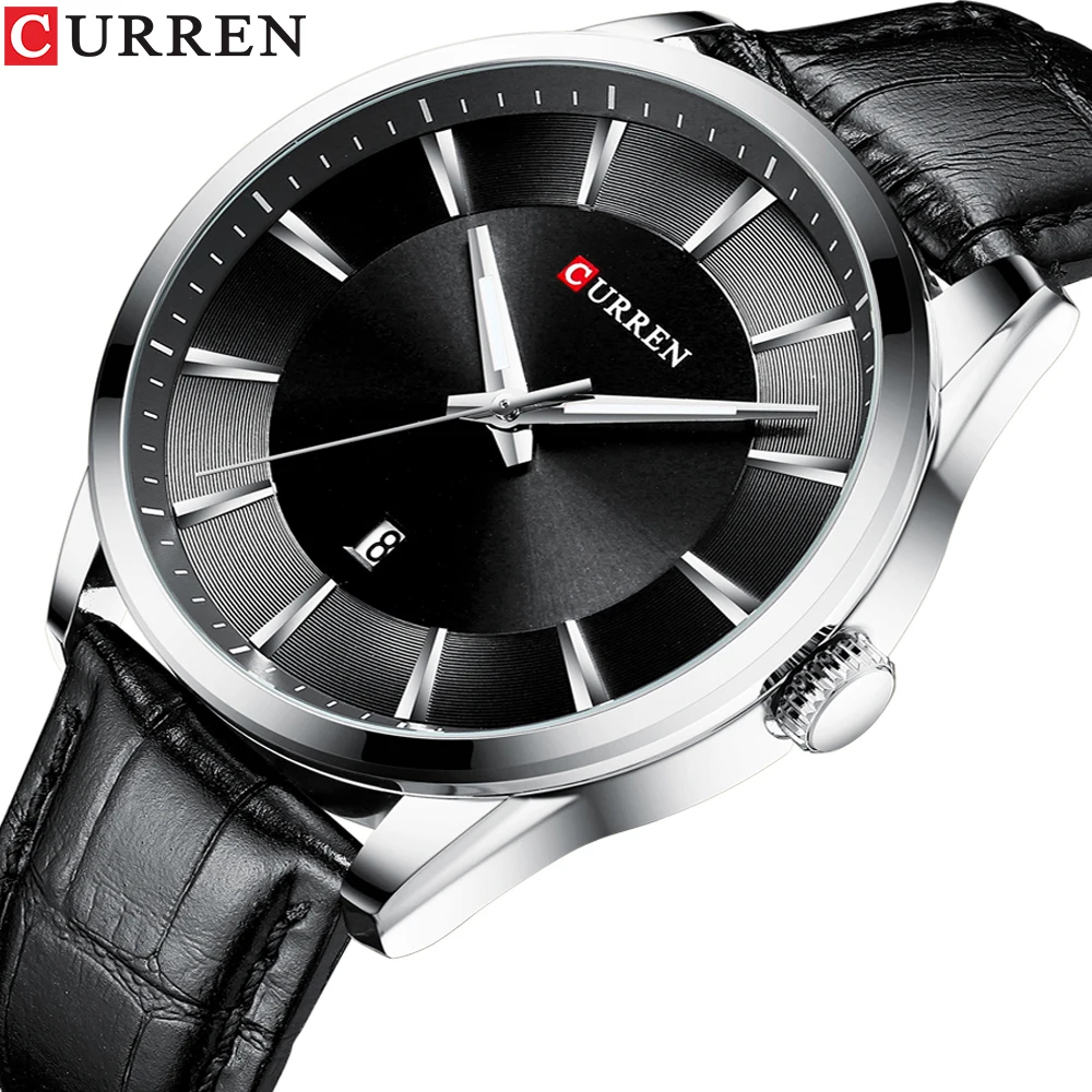 

CURREN Quartz Watches for Men Leather Strap Male Wristwatches Top Luxury Brand Business Men's Clock 45 mm Reloj Hombres