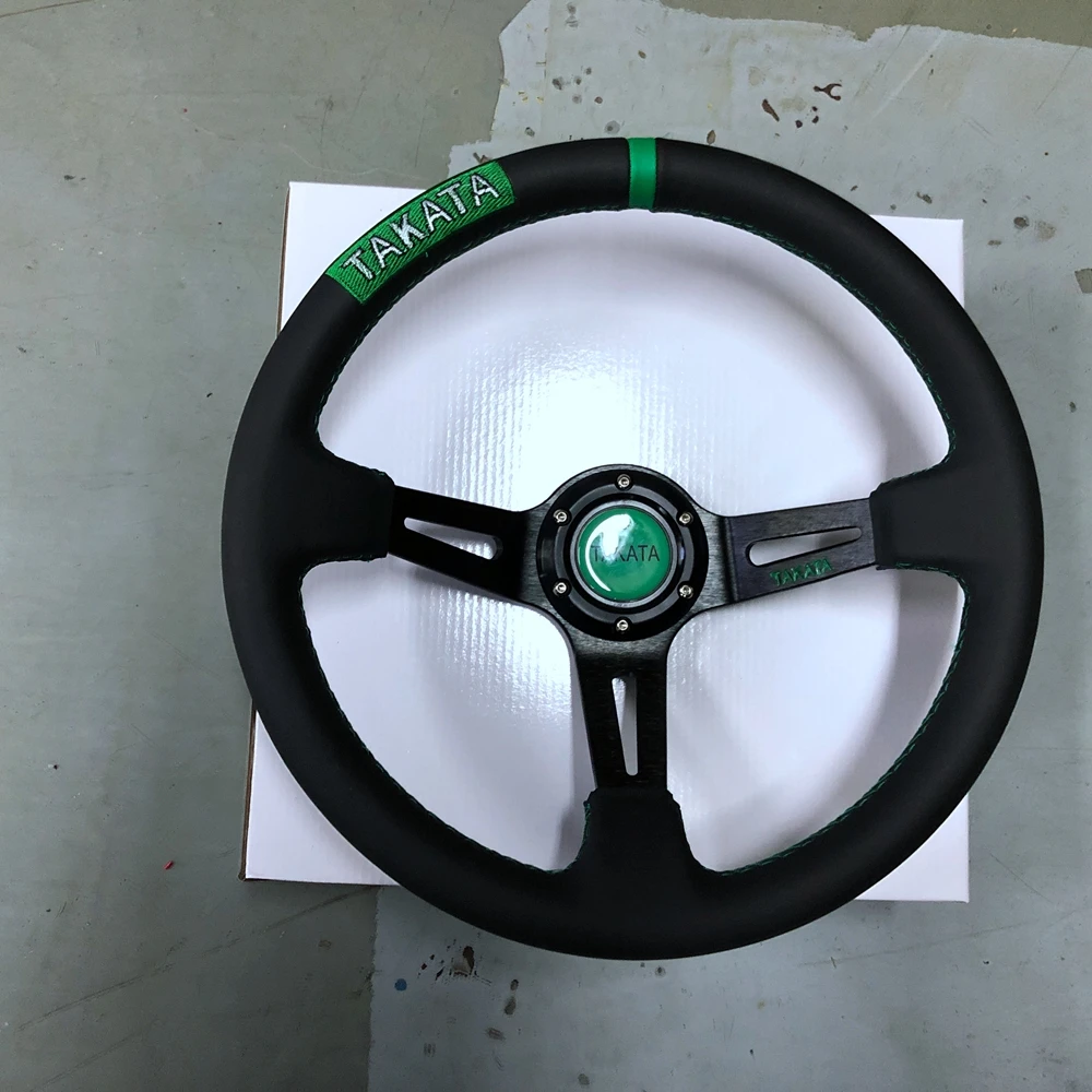

JDM TA Racing Steering Wheel 14Inch 350mm Drift Rally Sport Deep Dish Steering Wheel Leather Car Accessories For Honda Toyota VW