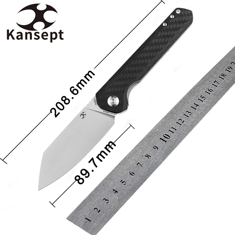 

Kansept Bulldozer K1028C2 Pocket Folding Knife Satin CPM Blade Twill Carbon Fiber Handle Folding Camping Hunting Knife EDC