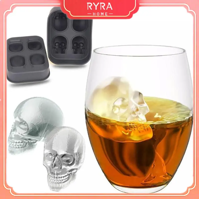 

3D Skull Silicone Mold Tray Mould Maker Ice Ball Mold Whiskey Wine Cocktail Mold Ice Ball Mold