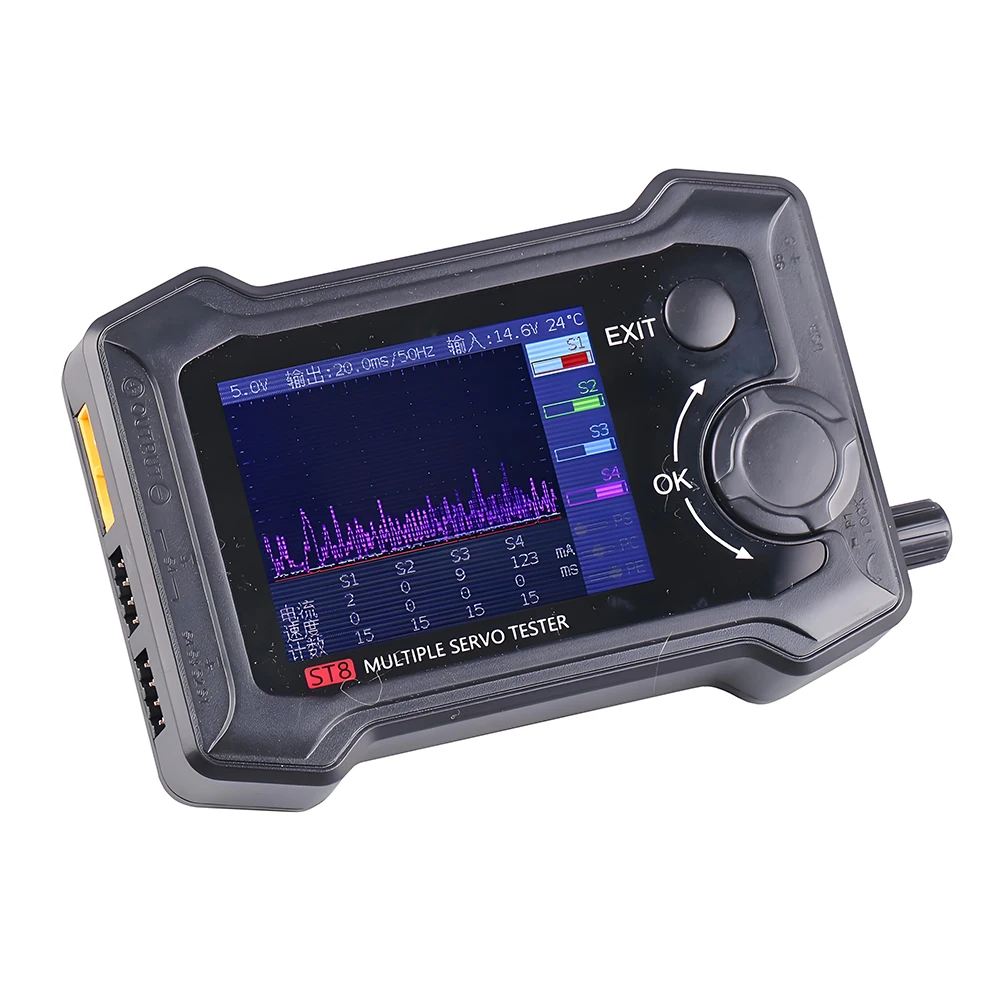 Фото Тестер сервоприводов VoidFly ToolkitRC ST8 7-28В 100Вт 10А 8-канальный (8CH) с 2.4'' TFT-дисплеем для сигналов PWM/PPM/SBUS для RC сервоприводов №2