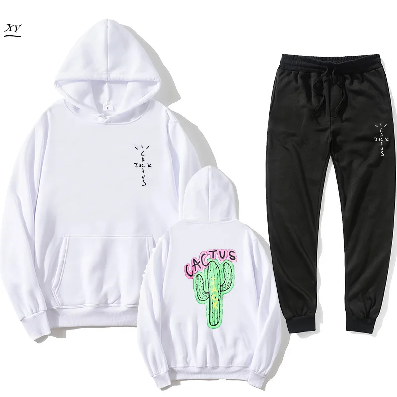 

New luxury men's Travis Scott cactus Jack Hoodie set men's women's printed Hoodie set Harajuku celestial world top sportswear St